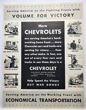 1944 Chevrolet Volume For Victory Vintage WWII Print Ad Man Cave Poster Art 40's picture
