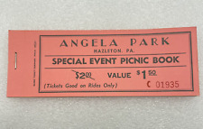 Vintage Defunct Angela Park Amusement Ride Ticket Book Hazleton PA Ephemera picture