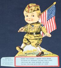 Barr's Flag Boy - America, Diecut, Copyright 1919 picture