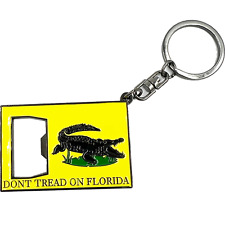 EL12-011 Don't Tread on Me Florida Flag Challenge Coin Bottle Opener Keychain Go picture