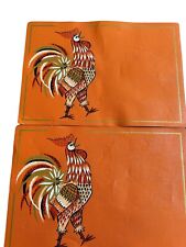 Two Vintage MCM Rooster Placemats picture