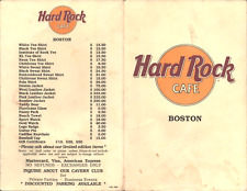 1992 HARD ROCK CAFE - BOSTON vintage souvenir menu SPECIALTY DRINKS, BEER & WINE picture