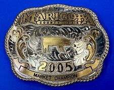 Maricopa County Fair AZ Pig Hog Market Champion Trophy Nickel Silver belt buckle picture