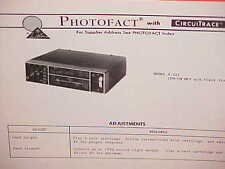 1974 LEAR JET 8-TRACK STEREO TAPE PLAYER/FM-MPX RADIO SERVICE MANUAL MODEL A-225 picture