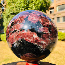 13LB Natural Fireworks Red Garnet Quartz Energy Sphere Crystal Ball Healing picture