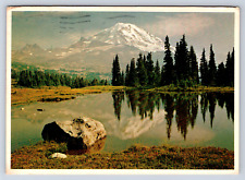 Vintage Postcard Mt Ranier National Park Washington Spray Lake picture