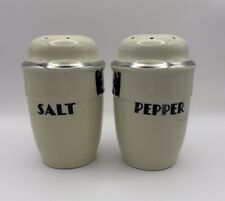 Hall's Superior Quality Men Silhouette at table Vintage Salt & Pepper Shakers picture