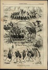 Spring Concert frog bugs life Marching Band fantasy 1877 F.S. Church art print picture