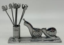 French Art Deco Snail Escargot Toothpick Appetizer Set picture