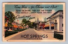Hot Springs AR-Arkansas, Scenic Greetings, Antique, Vintage c1938 Postcard picture