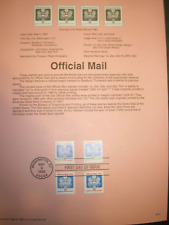 USPS Souvenir Page for .32 + Scott O153-56 Official Mail Stamps. picture