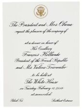 2014 White House State Ceremony Invitation French President Hollande picture