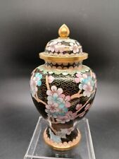 Vintage Zi Jin Cheng Chinese Cloisonne Brass Black Cherry Blossom Design picture