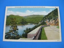 Looking Down Hudson River Valley to Bear Mountain Bridge New York Postcard Vtg picture