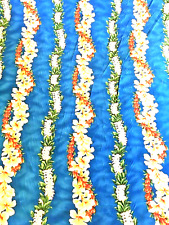 Hawaiian Fabric 100% Cotton w/Hawaii flowers brand new one Yard W/  picture