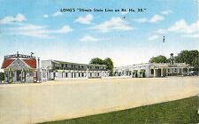 c1940s Long's Sinclair Gas Station, Illinois State LIne, Rt 30 Postcard picture