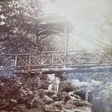 Antique 1882 Wood Bridge Moultonborough New Hampshire Stereoview Photo Card 1710 picture