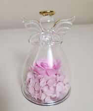 Glass Angel Gift For Women Mom Grandma | Preserved Pink Rose Angel Figurine picture