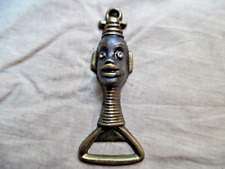 Vintage African Ndebele Woman Bottle Opener Brass Made In Israel picture