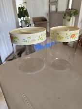 Pyrex 2 Set Canisters Wildflower Pattern Vintage picture