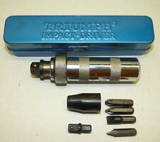 Vintage Triumph Impact Driver Tool Set in Metal Case w/ Adapters & Bits picture