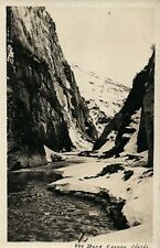 c1900 RPPC Keystone Canyon Alaska Steep Cliffs Ravine Creek Mountains B245 picture