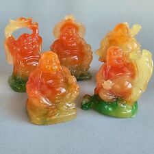 Vintage Buddha Figurines Lot Of 6 Laughing  picture