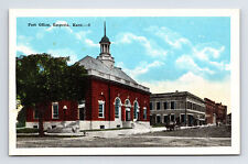 WB Postcard Emporia KS Kansas Post Office Horse Carriage picture