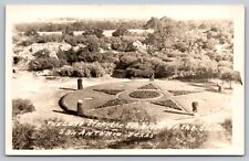RPPC San Antonio Texas The Lone Star Garden Emblem Bird's Eye View 1930's A26 picture