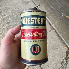 Vtg WESTERN Penetrating Oil Co. Polarized / Graphite Can - Western Auto Supply picture