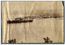 N.D., France, Marseille, Steamer coming out of the Bassin de la Joliette Vintage Album picture