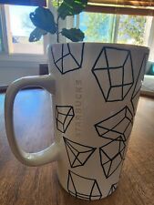 RARE 2014 Starbucks Green Dot Collection Black Geometric Ice Cubes Mug Cup 16oz picture