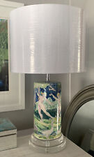 Table Lamp Beautiful Hand Painted Ceramic Signed By The artist One Of A Kind 24” picture