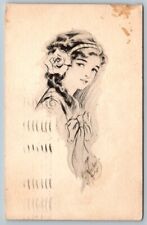 1916  Artist Signed  Nichols  Pretty Girl  Postcard picture