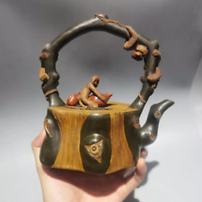 China old Yixing Clay Teapot handmade monkey Tie beam pot Purple sand Teapot 902 picture