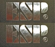 Esp Guitar Headstock Logo DIE-CUT Decal, x2, 0.2% Silver Leaf, OEM Size  picture