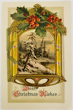 Antique Christmas Wishes Printed in Germany Postcard picture