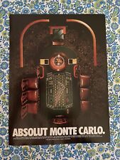 🔥🔥Vintage 1996 Absolut Vodka Monte Carlo Print Ad 🔥🔥 picture
