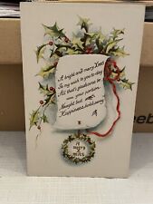 Vtg Postcard Embossed A Merry Xmas Message & Holly 1916 picture