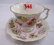 LOVELY ROYAL ALBERT TEA CUP & SAUCER CANADA OUR EMBLEMS DEAR ENGLAND BONE CHINA picture