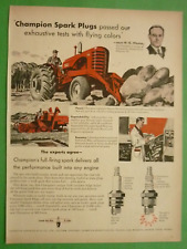 Champion Spark Plugs Spark Plug Advertising Original 1954 Massey Harris Ferguson picture