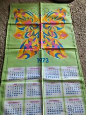 Vintage 1973 Butterfly Linen Wall Calendar picture