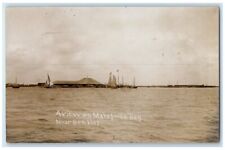 c1910's Matagorda Bay Sailboat View Near Ben Hur Texas TX RPPC Photo Postcard picture