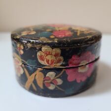Vintage Hand Painted Lacquered Decorative Paper Mache Trinket Box India picture