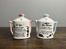 Vintage Norcrest My House & Guest Salt & Pepper Shakers Tea Pot Shaped Ceramic picture