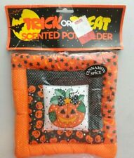 VINTAGE NOS Halloween Trick ot Treat Cinnamon Spice Scented Pot Holder picture