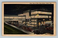 Toledo OH-Ohio, Night View Of New Union Station  Vintage Souvenir Postcard picture