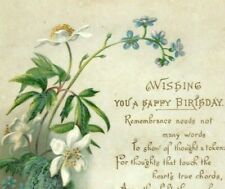 1880s-90s Raphael Tuck Birthday Wish Card Poem Samuel K Cowen P216 picture