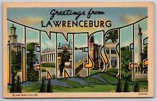Lawrenceburg Tennessee~Blue Grass~State Large Letter Linen Postcard picture