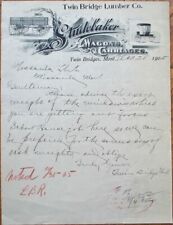 Twin Bridges, MT 1905 Letterhead: Studebaker Wagons & Carriages, Lumber- Montana picture